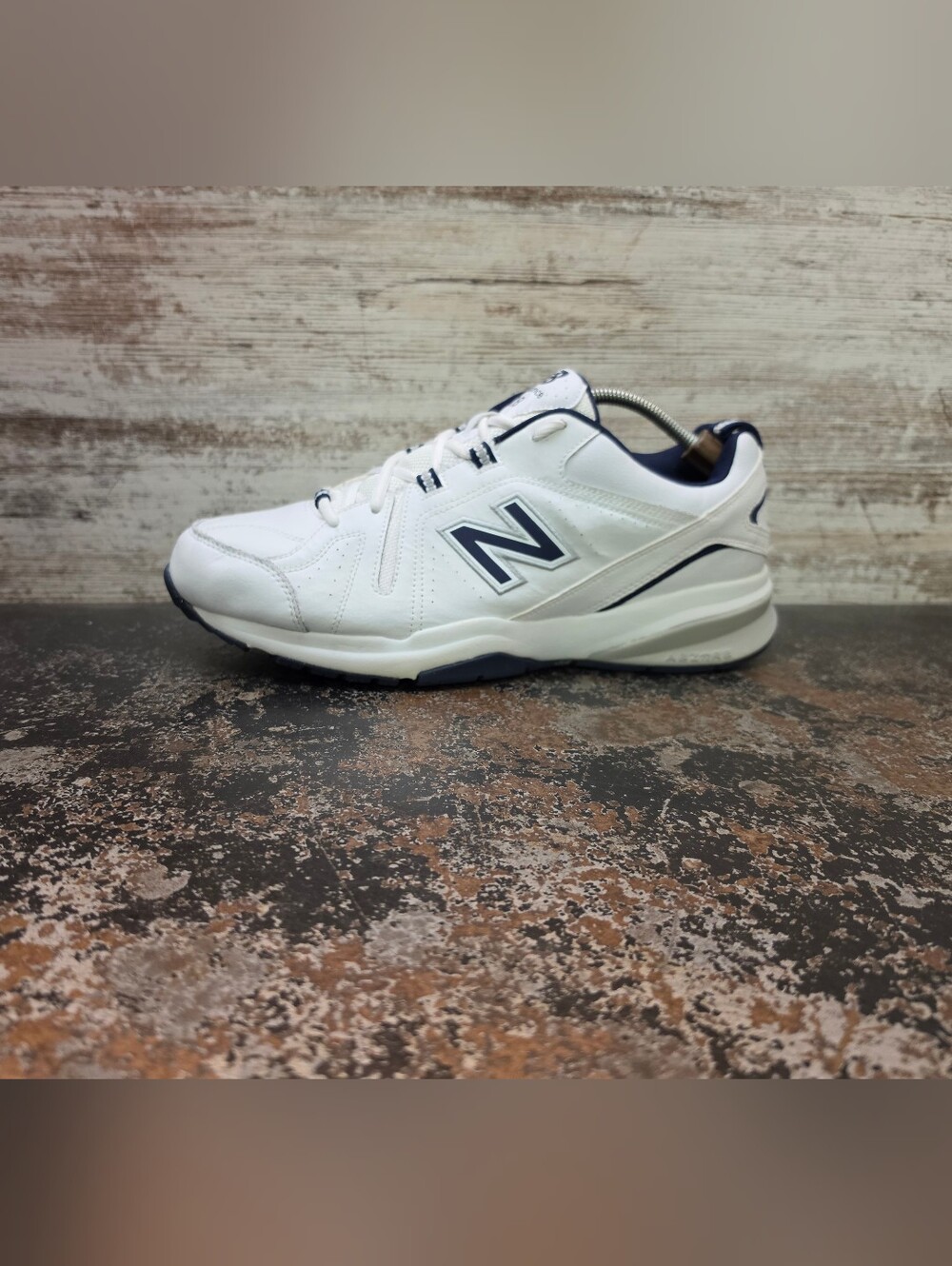 Mens New Balance 608 v5 Walking Shoes Sz 12 4E Extra Wide White Leather MX608WN5